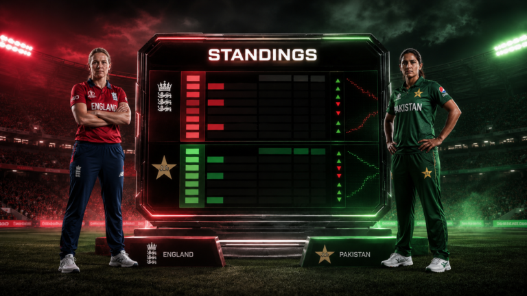 England Cricket Team vs Pakistan National Cricket Team Standings
