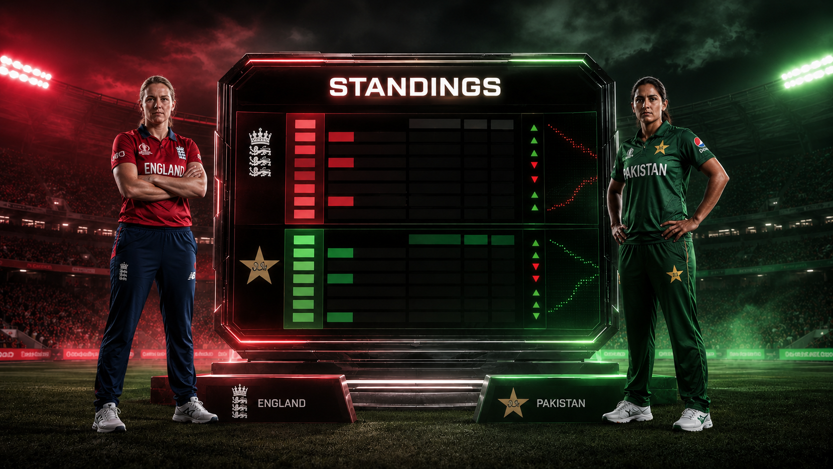 England Cricket Team vs Pakistan National Cricket Team Standings