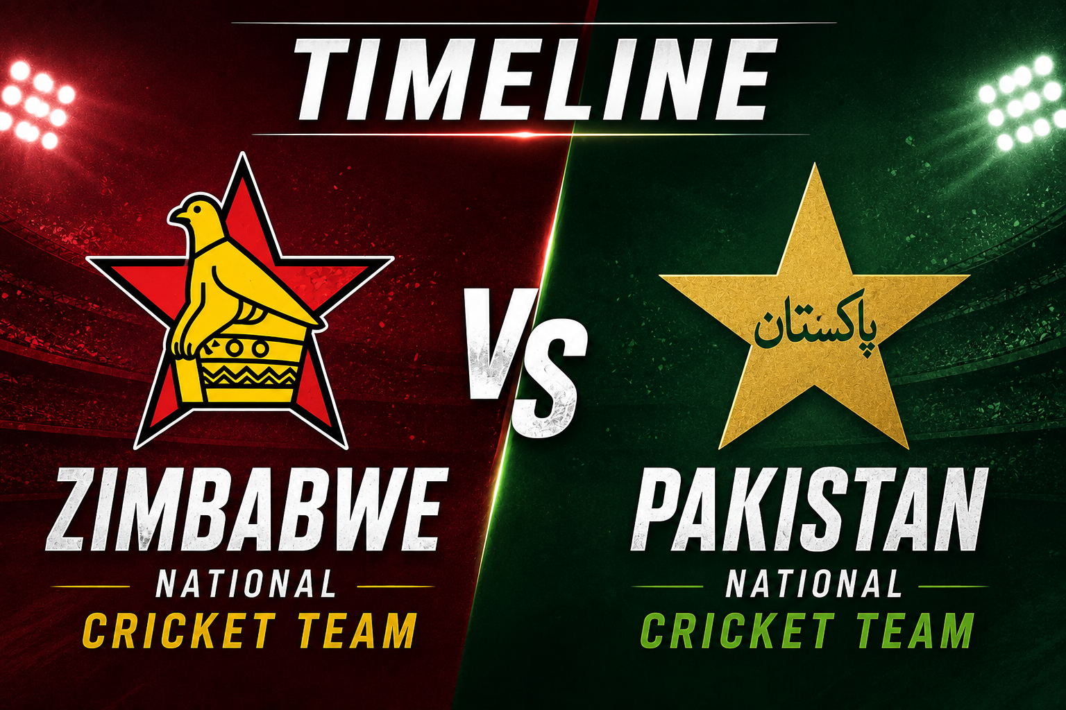 Zimbabwe National Cricket Team Vs Pakistan National Cricket Team Timeline