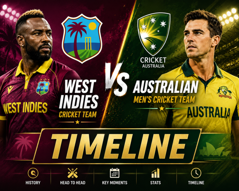 West Indies Cricket Team Vs Australian Men's Cricket Team Timeline